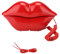 ASHATA Festnetztelefon, WX-3061 Mode Multifunktionale Nette Lippenform Telefon Schreibtisch Telefon Dekoration Schnurgebundenes Telefon, für Feiertagsfeiern, Geburtstage (rot)