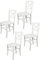 t m c s Tommychairs - 4er Set Stühle Cross für Küche und Esszimmer, robuste Struktur aus lackiertem Buchenholz im Farbton Weiss und Sitzfläche aus lackiertem Holz in der Farbe Weiss