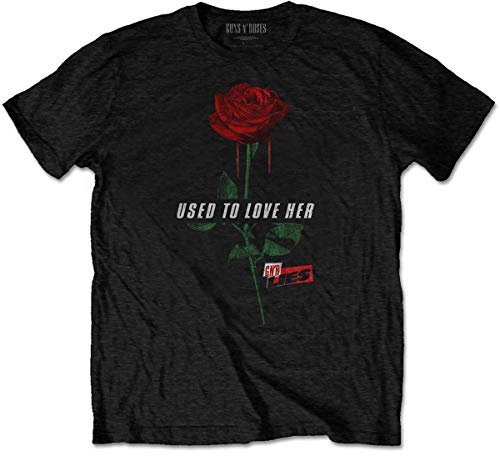 Guns n' Roses Lies Used to Love Her Officiel T-Shirt Hommes Unisexe (Medium)