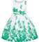 Sunny Fashion Robe Fille Vert Décontractée Une Rose Double Nœud Papillon 7-8 Ans
