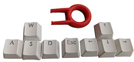 Kcnsieou 9 Tasten PBT Hintergrundbeleuchtung Tastenkappen WASD/ESC/Richtung mit Tastenkappen-Abzieher für MX Switch