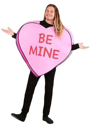 Fun Costumes Be Mine Candy Heart Costume for Adults | Be The Sweetheart of Valentine's Day | Holiday Outfit Pink