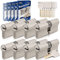 GERCAR Pro Gleichschließend 8x Schließzylinder 45/45 Set 8 Profilzylinder inkl. 40 Schlüssel - 90 mm Türschloss Zylinderschloss 8er Zylinder - Länge: 90mm, A:45 B:45 - Messing matt massiv