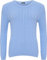 WearAll Women's Cable Knit Long Sleeve Top Ladies Jumper Sweater - Light Blue - 12-14