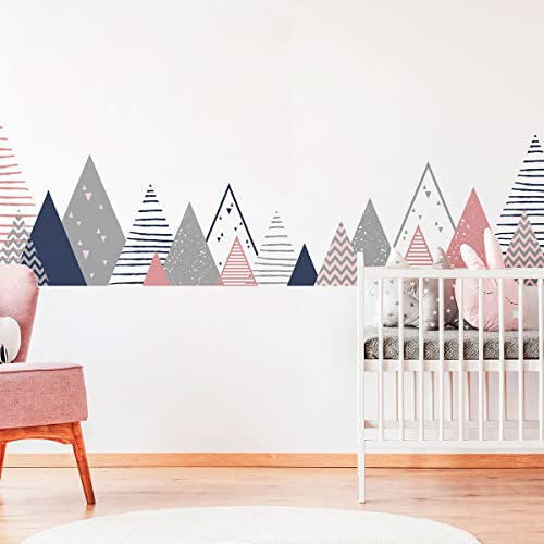 Wandsticker Kinder Dekoration Babyzimmer Wandtattoo Kinder Wandaufkleber Skandinavisch Wandaufkleber Riesen Berge Skandinavien Armonika H60 x B100 cm