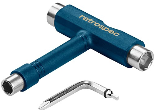 Retrospec Upkeep Skateboard Multi-Tool with Allen Wrench & Phillips Head Screwdriver - Compact Maintenance Kit for Skateboards & Roller Skates - Adjusts Wheels & Trucks