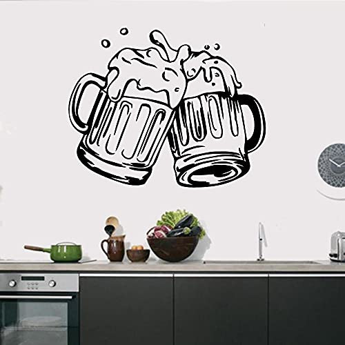 Bier Trinkspruch Bier Wand Aufkleber Bar Küche Wein Alkohol Bier Wand Dekor Esszimmer Raum Dekor Bar Zeichen-Fenster-Dekor57X70CM