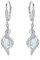 VONALA Opal Ohrringe Sterling Silber Weiß Opal Oktober Geburtsstein Anhänger Hängende Baumeln Tropfen Ohrringe Valentinstag Schmuck Geschenke für Damen Mädchen