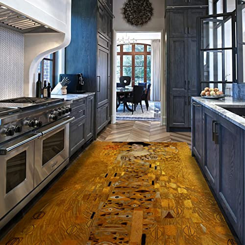 Wewoo Home Gold-Teppich Porträt von Adele Bloch-Bauer von Gustav Klimt Kunst Gemälde Mikrofaser rutschfeste Bodenmatte Teppich für Schlafzimmer Dekor 140x200cm
