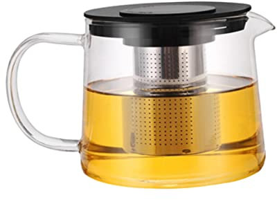 UPKOCH 1pièce Théière Verre Borosilicate Avec Filtre Amovible Théière à Fleurs Design Élégant Et Chaleur Pour Bureau Loisirs