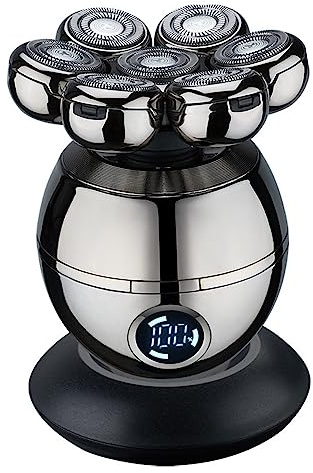 Rasoio da uomo, 5 in 1, impermeabile, con display LCD, rasoi a testa calva per uomo, rasoio elettrico a secco umido per uomo, rasoi elettrici ricaricabili 7DUSB per uomini a testa calva
