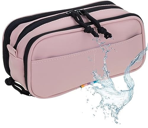 Elephant Mäppchen Federmäppchen Utensilo Aufbewahrungstasche klein Stiftetasche Kabeltasche wasserfest Organizer Büro Plane Hydro Pencil Case 12828 (Dusty Pink Rosé)
