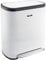 Cooks Professional Dual Recycle Bin 60L with Single Pedal | 2 x 30L Removable Compartments & Soft Close Lid | Double Section Stainless Steel Kitchen or Office Dustbin for Recycling or Waste | White