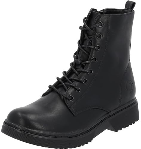 Palado Stiefeletten Damen Djerba - bequeme Boots - leicht gefütterte Stiefel für Herbst & Winter - modische Winterschuhe Schwarz Matt UK7 - EU40
