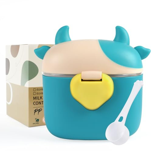 Aolso Milchpulver Portionierer, Baby Milchpulver Container, Milch Pulver Spender, Milchpulver Dose Baby mit versiegeltem Deckel und Löffel, 230 g Milchpulver, Säuglingsnahrung Kasten (Grün)