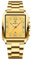 RORIOS Herren Quadratische Armbanduhr - Quarz Wasserdicht Elegant Diamant Vintage Kalender Leuchtend - Edelstahl Armband für Männer Gold