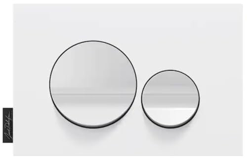 Jacob Delafon Plaque de Commande, Double Touches Rondes Blanc Brillant