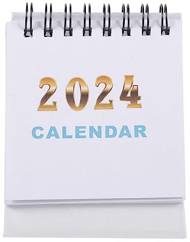 EFARMA Jahreskalender,Wandkalender, Mini-Standkalender 1 2024 Mini-Tischkalender Kleiner Tischkalender Weißbuch-Desktop Kleiner Tischkalender 2024 (Color : White, Size : 10X7.5CM)