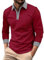 Langärmliges Herren-Hemd mit Knöpfen, farblich passende Sport-Shirt-Oberteile Steinhart Uhren (Red, XXXL)