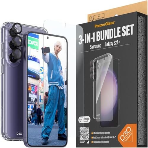 PanzerGlass™ 360-Grad 3-in-1 Schutzpaket für Samsung Galaxy S24 Plus - Nachhaltiger Schutz, Umweltfreundliche Verpackung, Kratzresistenz