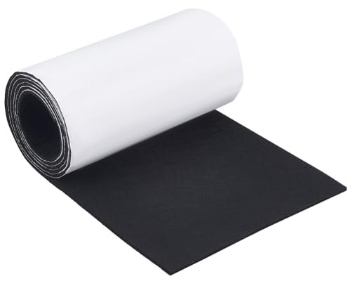 BENECREAT Alfombra de Fieltro Autoadhesiva 250x30cm, Almohadillas de Fieltro Negro para Muebles, Almohadillas de Fieltro de 5 mm de Espesor con Respaldo Adhesivo para Proteger la Pared, Pisos