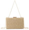 EVEOUT Pochette en Paille pour Femmes Clutches Tissée avec Chaîne été Sac à Main Raphia Tressé pour Mariage Plage Vacances