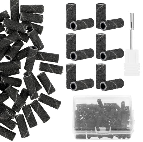 50 Pcs Small Sanding Bands for Nail Drill Nail Sanding Bits 240 Grit Sanding Bands with 3mm Mandrel Nail Drill Bit Mini Sanding Band Drill Bits Nail Tech for Natural Acrylic Nail Accessories