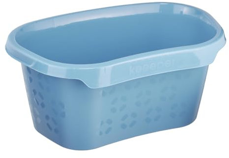 keeeper Wäschewanne mit Hüftstütze, 30,5 l, 57,5 x 38,2 x 26,5 cm, Tilda Eco Line, Blau (Eco Sky Blue)