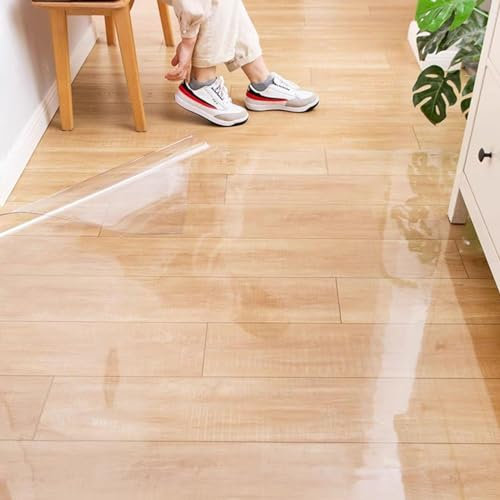 1.5mm Schreibtischunterlage Transparent rutschfest Bodenschutzmatten 80x100 90x100 90x120 100x120 150x200 Flexibel Langlebig Und Abwischbar Geeignet Für Büro Zuhause Und Spiele (Color : Clear, Size