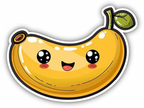 Samunshi® Süße Kawaii Banane Sticker Anime Autoaufkleber für Motorrad Fahrrad Roller oder Auto Sticker Fahrrad Mtb Mountainbike Rennrad Comic Cartoon Retro Aufkleber 25x18cm