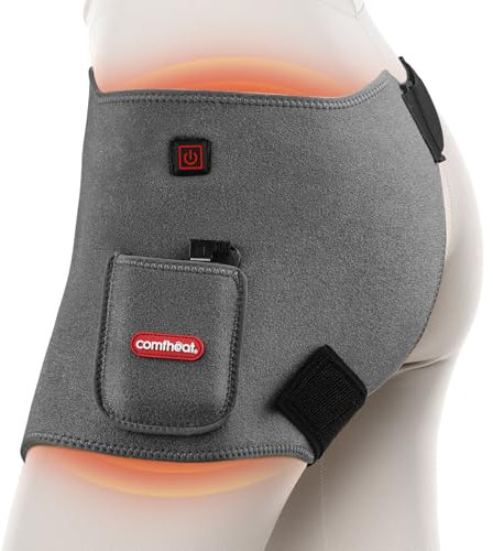 Comfheat Akku-Hüfte Heizung Pad für Hüfte/Ischias Schmerzlinderung 5000mAh Power Bank enthalten, beheizte Hüfte Wrap für Frauen, Männer, elektrische Hüfte Heat Pad (S/M/L)