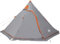 vidaXL Tipi Campingzelt, Familienzelt mit Stangen Heringen Abspannseilen, Tipi Zelt für 5 Personen, Gruppenzelt Trekkingzelt, Grau 185T Polyester