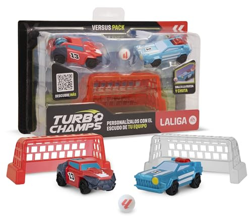 TURBO CHAMPS LaLiga Rojo vs Azul, la Pasión por el Fútbol se Fusiona con la Emoción de los Coches, Compite con tu Equipo, Juguete para Niños y Niñas de 3 Años en Adelante