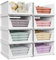 SNSLXH 8 Pezzi Organizer Armadio Contenitori, Impilabili e Compatti, Scatole per Armadio, Organizer Cassetti per Abbigliamento, Facili da Montare, Resistenti per Casa e Ufficio (Bianco)