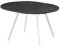 B&D home runder Esstisch LIV, ausziehbar Butterfly Klappeinlage 120-150cm für 4-6 Personen Küchentisch Holztisch Esszimmertisch Metallgestell weiß, Industrial modern Design, Marmor 11210-FW-MSCH