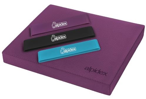 ALPIDEX Balance Pad 40x34x5 cm Balancekissen Violett Fitnessbänder Stabilität Koordination Verbessertes Gleichgewicht Kissen Rutschfest Wackelkissen Balancegerät Gleichgewichtstrainer