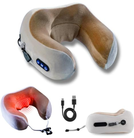 Wellprime Nackenmassagegerät Wunderbare Massagegerät, 3 Modi, Vibrationen + Massage, entspannt die Muskulatur und lindert Nackenschmerzen, elektrische Massager