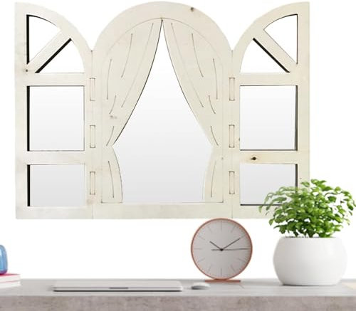 Adesivo per finestra finta, in legno acrilico, ad , finta finestra per parete, finestra decorativa, cornice posteriore multifunzionale in legno, decorazione per ingresso, camera da letto