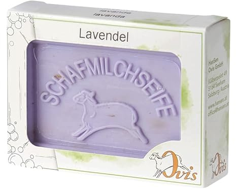 luterna Ovis Schafmilchseife Lavendel, 100% Bio, für die tägliche Dusche, eckig, 100 g, verpackt
