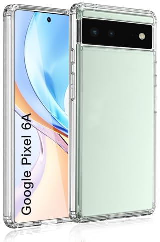 wsiiroon Clear Handyhülle für Google Pixel 6A Hülle, Stoßfest Kratzfest, Anti-Fingerabdruck, Anti-Rutsch Fallschutz Schutzhülle, Unterstützt kabelloses Laden für Google Pixel 6A Case (Transparent)