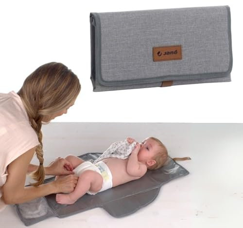 Jané Cambiador Portátil con Bolsillo, Plegable, Compacto, Gran Superficie, Antimanchas, Color Dim Grey