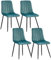 CLIPOP Esszimmerstühle 4er Set,Samt Gepolsterte Küchenstühle mit Stabilen Metallbeinen, Lounge Wohnzimmerstuhl für Zuhause, Büro und Hotel (4er Set, Türkis)