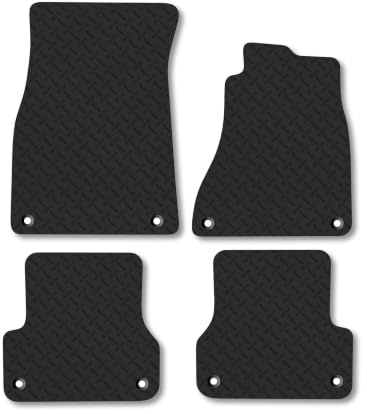 Audi A6 (2011-2018) 5mm Rubber Car Mats | Heavy Duty Rubber Tailored Fit Floor Mats Full Coverage Durable Waterproof Accessories Easy Clean Anti Slip Made in the UK