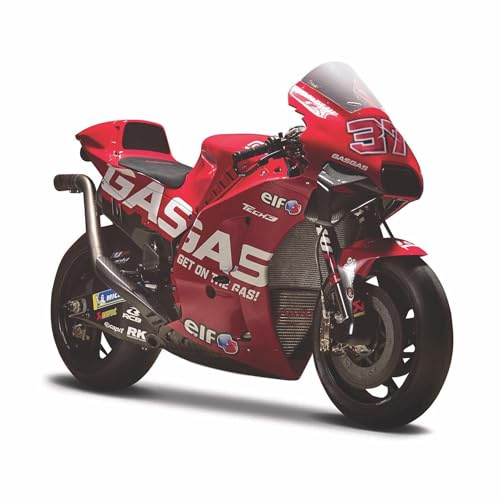 MAISTO KTM RC16 GasGas Team Factory #37 Augusto Fernandez - Modellmotorrad 1:18 Originalgetreues Sammlermotorrad Spielzeugmotorrad mit Lenkung & Seitenständer, ab 3 Jahren (536392-37)