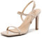 Tacchi Donna Sandali con Tacco alto Punta Aperta Quadrata Scarpe Cinturino Alla Caviglia Regolabile Tacchi a Spillo per Matrimonio