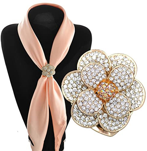 Boucle de Foulard en Soie Fleur, Broche de châle en Strass, Clip de Capuchon de Stylo en Cristal de Mariage