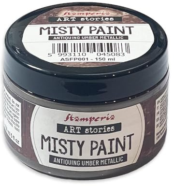 Stamperia - Misty Paint for Crafts, Ideal for Stencilling and Mixed Media Projects, Water Based, Adds a Special Touch to Any Creation (150ml) (Metallic, Antiquing Umber)