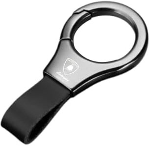 HUANGLDGS Auto Schlüsselanhänger für Lamborghini Urus 2018-2024, Leder Schlüsselanhänger Keyring, Schlüsselanhängern Zinklegierung, Auto Zubehör,Black