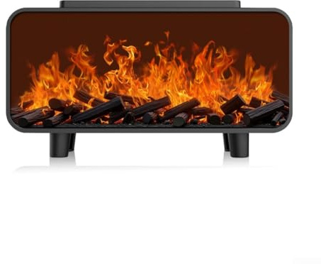 SMZhomeone Simulation Kamin Aromatherapie Diffusor Kamin Flamme Luftbefeuchter Bunte Licht Flamme Ätherisches Öl Diffusor Stummschaltung Arbeit (Schwarz)