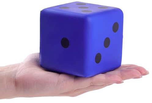 Anboor Große Schaumstoffwürfel für Erwachsene Kinder – 8 cm Jumbo Lustige Würfel Riesig Weich Bunt für Spieleabende & Klassenaktivitäten (Blau)